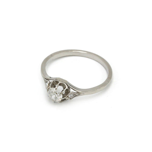 54 Solitaire Art déco - Bague en platine et diamants 58 Facettes 260225R
