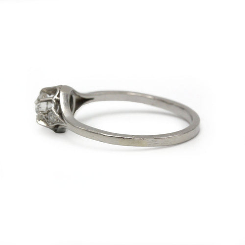 54 Solitaire Art déco - Bague en platine et diamants 58 Facettes 260225R