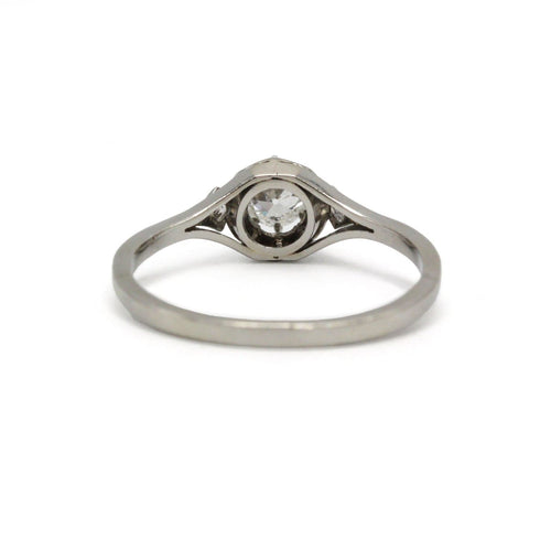 54 Solitaire Art déco - Bague en platine et diamants 58 Facettes 260225R