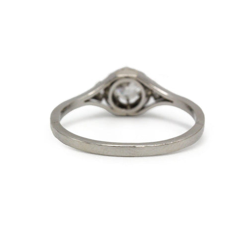 54 Solitaire Art déco - Bague en platine et diamants 58 Facettes 260225R