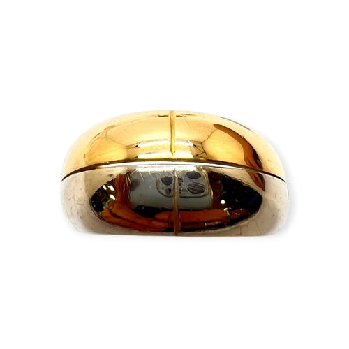 55 Bague jonc en or blanc et or jaune 750 58 Facettes 330096247