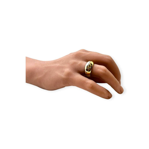 55 Bague jonc en or blanc et or jaune 750 58 Facettes 330096247