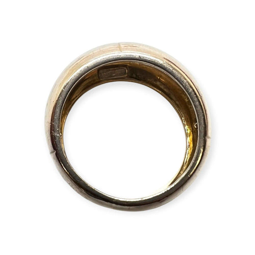 55 Bague jonc en or blanc et or jaune 750 58 Facettes 330096247