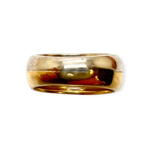 55 Bague jonc en or blanc et or jaune 750 58 Facettes 330096247