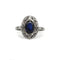 53 Art Déco - Bague en or blanc, platine, saphir et diamants 58 Facettes 260226R
