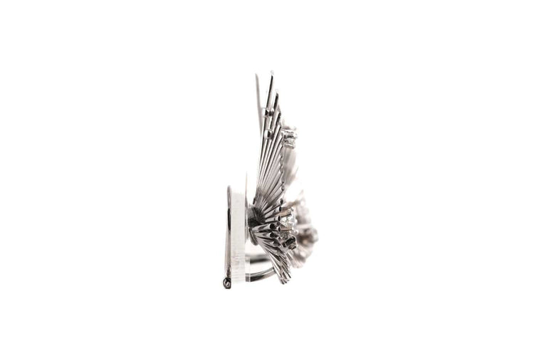 Boucles d'oreilles années 70 en or blanc et diamants 58 Facettes 23898
