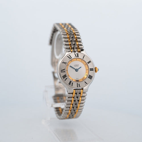Montre Cartier Must 21 - Montre SM cadran argenté en acier et or 58 Facettes 578