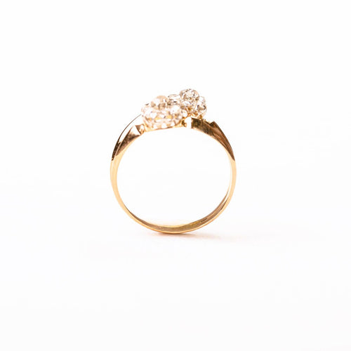 54 Toi & Moi - Bague marguerites en or rose et diamants 58 Facettes LMB-390