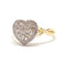 Bague 54 Bague cœur en or jaune 18 carats et diamants 58 Facettes BVP-BAG-0102