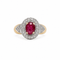 Bague 54 Bague en or jaune et or blanc, rubis et diamants 58 Facettes 1.0002290/6