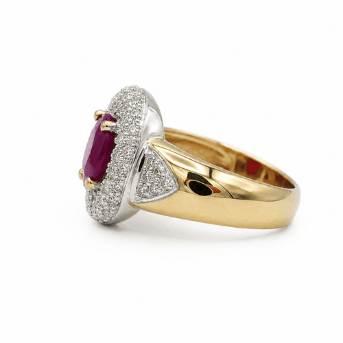 Bague 54 Bague en or jaune et or blanc, rubis et diamants 58 Facettes 1.0002290/6