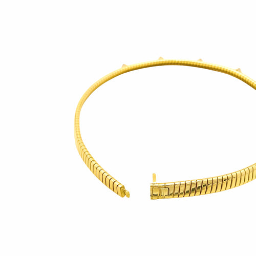 Collier Bulgari Tubogas - Collier en or jaune et diamants 58 Facettes 35955