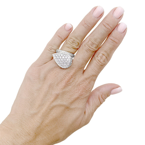 Bague 53 Boucheron Serpent Bohème - Bague motif L en or blanc et diamants 58 Facettes 35956