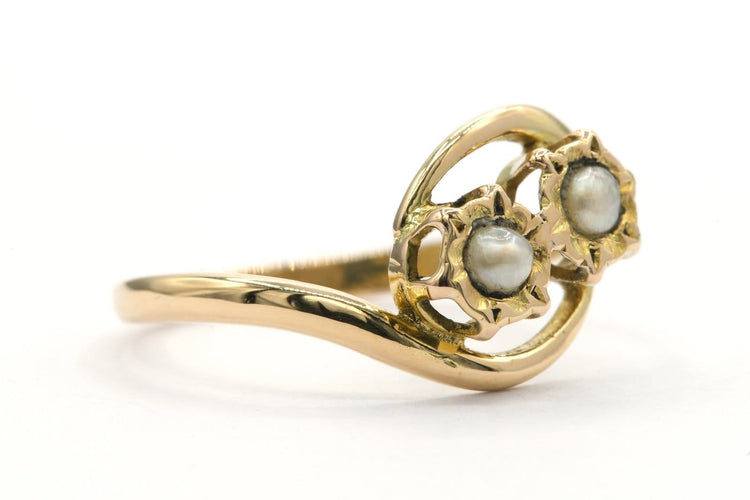 Bague 47 Art Nouveau - Bague en or jaune 18 carats et perles 58 Facettes 22473