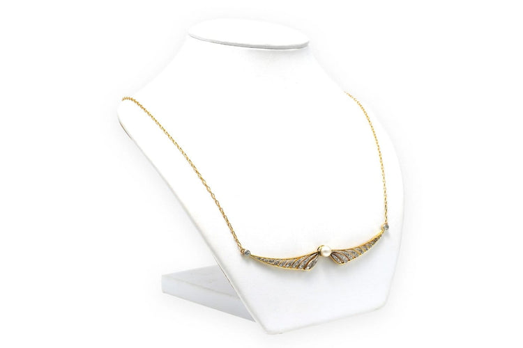 Collier Art Déco - Collier en or jaune, perle et diamants 58 Facettes 22777