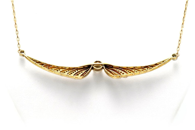 Art Déco - Collier en or jaune, perle et diamants 58 Facettes 22777