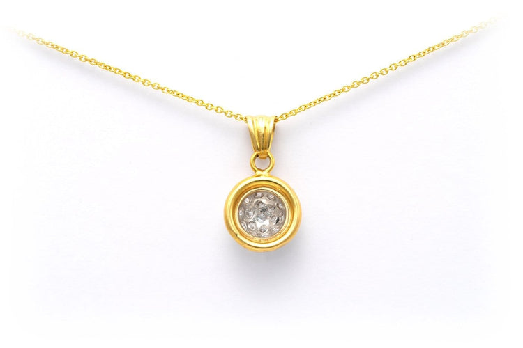 Pendentif contemporain en or jaune 18 carats et diamants 58 Facettes 22913