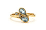 Bague 56 Bague contemporaine en or jaune, topazes et diamants 58 Facettes 22938