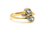 Bague 56 Bague contemporaine en or jaune, topazes et diamants 58 Facettes 22938