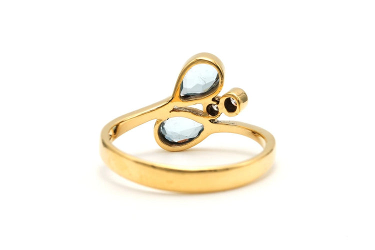 Bague 56 Bague contemporaine en or jaune, topazes et diamants 58 Facettes 22938