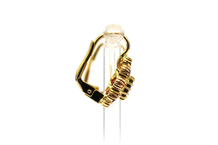 Boucles d'oreilles en or jaune 18 carats et grenats 58 Facettes 23268