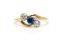54 Art Nouveau - Bague en or jaune, saphir et diamants 58 Facettes B807