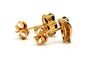 Boucles d'oreilles contemporaines en or jaune, saphirs et diamants 58 Facettes B830