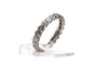 Bague 51 Alliance américaine en or blanc 18 carats et diamants 58 Facettes 23718