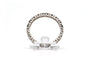 Bague 51 Alliance américaine en or blanc 18 carats et diamants 58 Facettes 23718