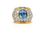 56 Bague contemporaine en or jaune et blanc 18 ct, topaze et diamants 58 Facettes 23696