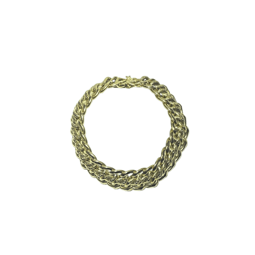 Montre Bracelet maille américaine en or jaune 18 carats 58 Facettes 250395