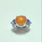 Bague 54 Bague en or blanc avec opale de feu et diamants 58 Facettes 250216