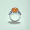 Bague 54 Bague en or blanc avec opale de feu et diamants 58 Facettes 250216
