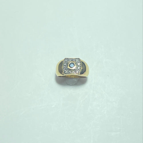Bague Bague plateau en or jaune 18 carats pierre bleue 58 Facettes 250197