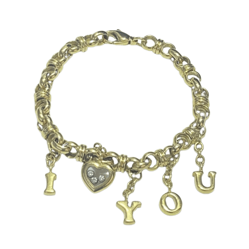 Bracelet Chopard Genève - Bracelet à breloques en or jaune 3 diamants 58 Facettes 250056