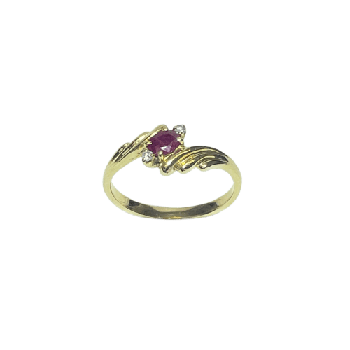 Bague Bague rubis et diamants en or jaune 18 carats 58 Facettes 250069