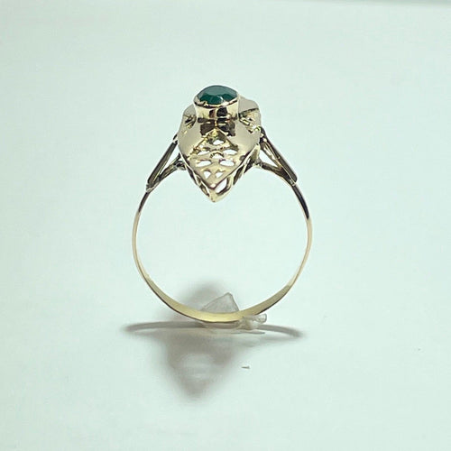 Bague 58 Bague en or jaune 18K avec gemme verte 58 Facettes 250342