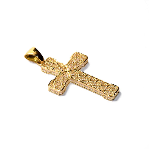 Pendentif Croix - Pendentif en or jaune 18 carats 58 Facettes NA00OG040CBSE
