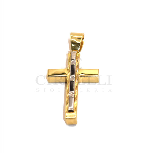 Pendentif Croix stylisée en or jaune 18 carats 58 Facettes 93483209