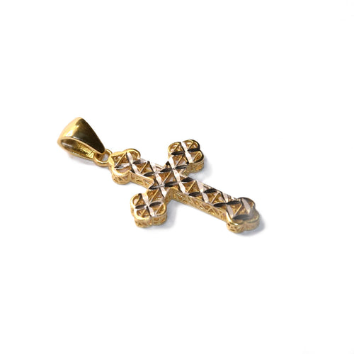 Pendentif Pendentif croix en or 18 carats bicolore 58 Facettes NA00GB100ABFH