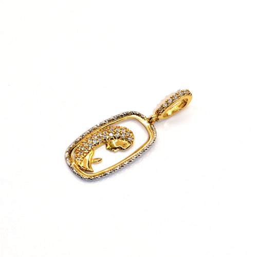 Pendentif Ciondolo madonnina stilizzata oro 18 carati 58 Facettes NM01OG18ABBAR