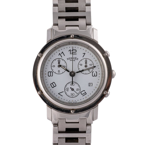 Hermès Clipper - Montre chronographe en acier 58 Facettes TOT-01698