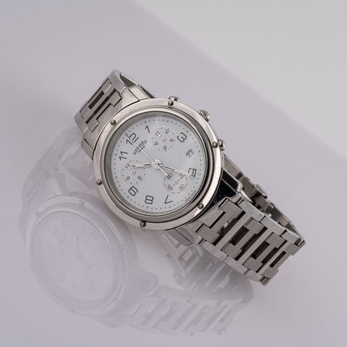 Hermès Clipper - Montre chronographe en acier 58 Facettes TOT-01698