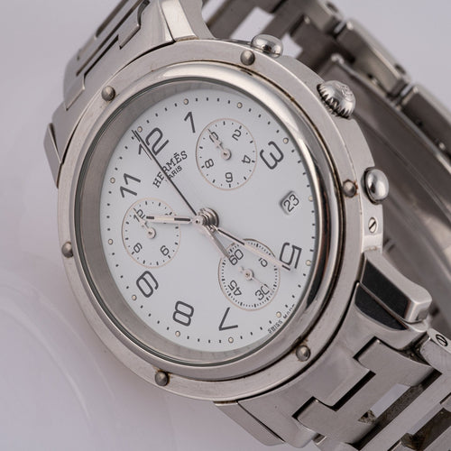 Hermès Clipper - Montre chronographe en acier 58 Facettes TOT-01698