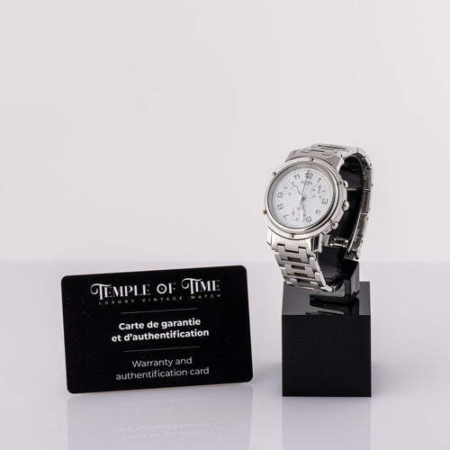 Hermès Clipper - Montre chronographe en acier 58 Facettes TOT-01698
