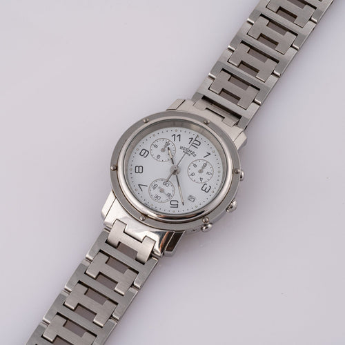 Hermès Clipper - Montre chronographe en acier 58 Facettes TOT-01698