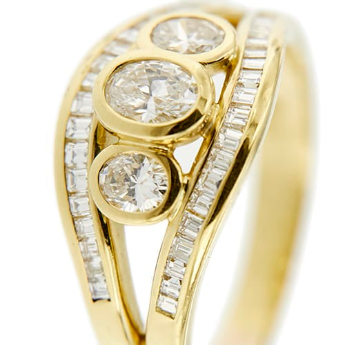 Bague Bague trilogy - diamants 1,17 ct en or jaune 18 carats 58 Facettes 33607