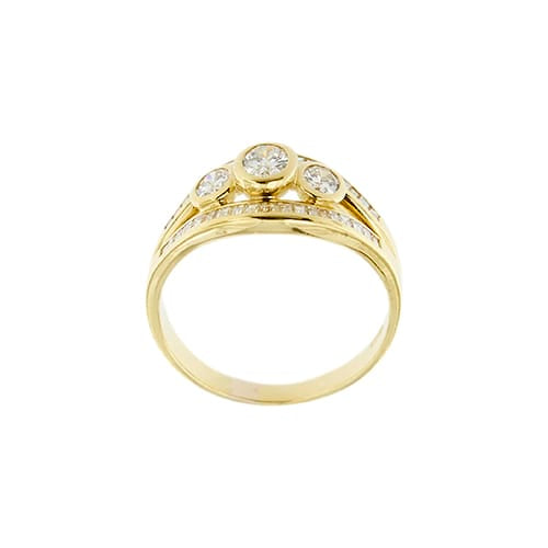 Bague Bague trilogy - diamants 1,17 ct en or jaune 18 carats 58 Facettes 33607