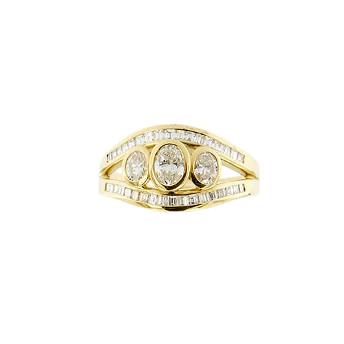 Bague Bague trilogy - diamants 1,17 ct en or jaune 18 carats 58 Facettes 33607