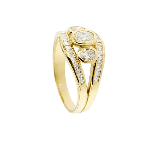 Bague Bague trilogy - diamants 1,17 ct en or jaune 18 carats 58 Facettes 33607